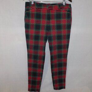 Old Navy Womens 14 Red Black Green Plaid Pixie Pant